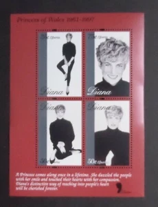 Liberia Princess Diana 1997 hoja en miniatura como nueva montada um como nueva - Imagen 1 de 1
