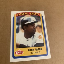 Hank Aaron Atlanta Braves 1990 Swell Baseball Greats Baseball Card