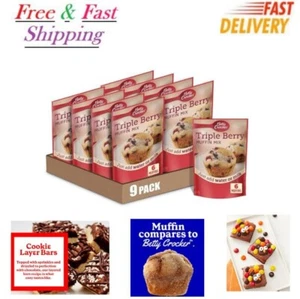 Betty Crocker Triple Berry Muffin Mix, 6.5 oz. Pack of 9., - Picture 1 of 3