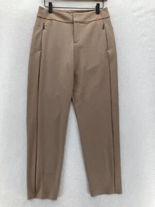 Athleta Stellar Trouser Pants Women's 6 Beige Stretch Slim Leg Ankle Preppy Gym - Picture 1 of 13