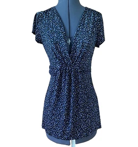 Maurices y2k 2000s Babydoll Top Size Medium Ditsy Floral V-Neck Cottagecore - Picture 1 of 12