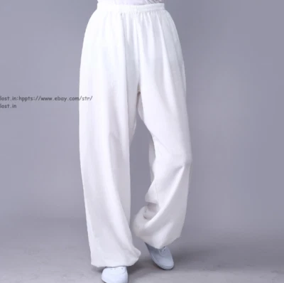 Pantalones de Kung Fu Tai Chi unisex para adultos Pantalones de artes marciales Algodón Lino Uniformes Foto 1 de 4