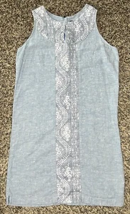 Patagonia Women's Sz 2 Island Hemp Shift Dress Catalyst Blue Hemp Organic Cotton - Picture 1 of 9