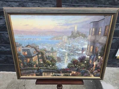 Thomas Kinkade, SF Lombard Street, 1480/3450, lienzo GP enmarcado 18x24 Foto 1 de 4