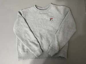 Retro Fila Sweatshirt Boys Small Grey Pullover Stretch - Picture 1 of 6