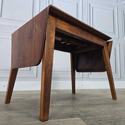 Vintage Wood Danish Inspired Coffee Table - Drop Leaf Atomic Mid Century Modern - Image 1 of 4