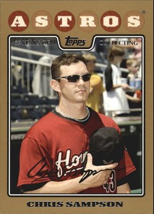2008 Topps Gold Border Houston Astros Baseball Card #249 Chris Sampson /2008
