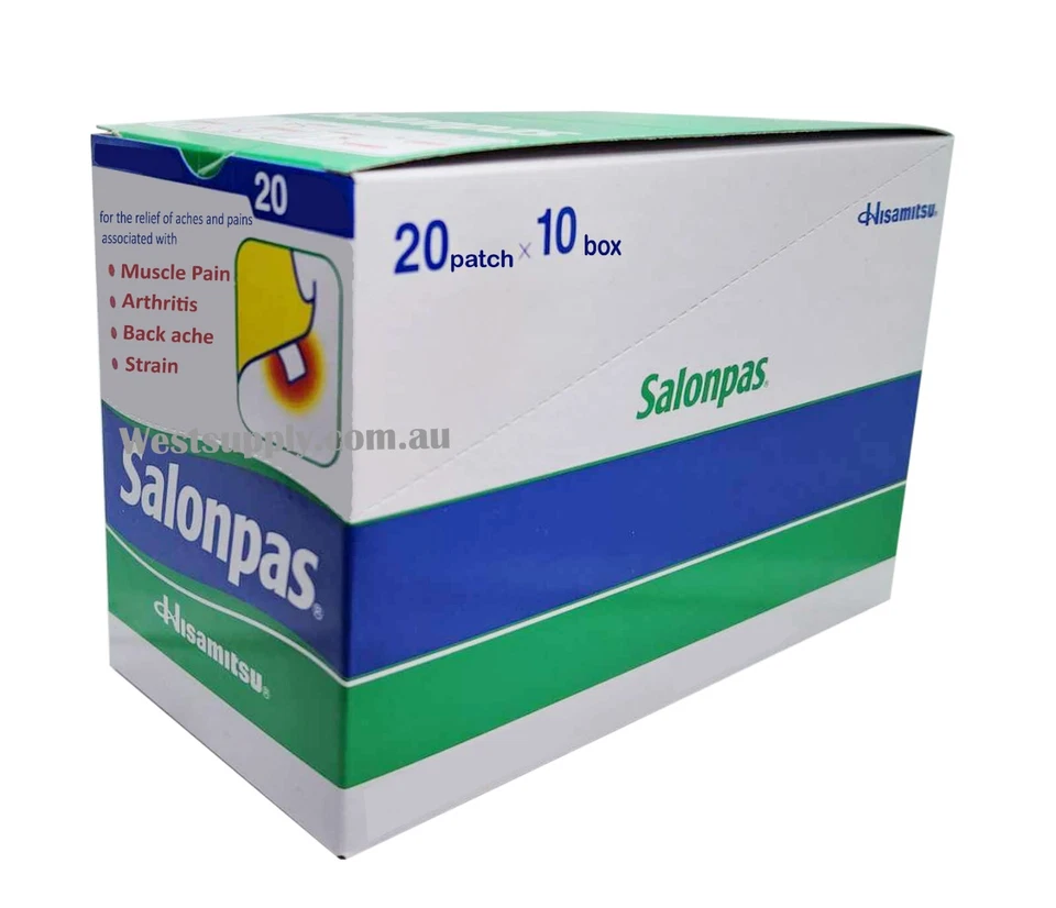 VALUE PACK Salonpas Patch Pain Relieving 100/200 Patches Exp 08/2027 Free Post - image 1 of 3