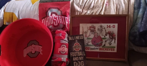 OHIO STATE BUCCANEERS Bundle with  bucket, framed 2002 Buckeyes picture , etc Cover