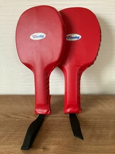 Winning Boxing Hand Mitts CM-15 Punch Mitts Strike Pads RED For Trainers New - Picture 1 of 5