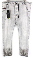 DIESEL Krooley-X-SP-NE 0091H W40 Men Jeans Sweat Jogg Stretch Grey Carrot Fit