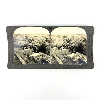 Fotos antiguas de la Primera Guerra Mundial Keystone View Co V18862 escoceses con casco de acero atrincherados Primera Guerra Mundial Foto 1 de 4