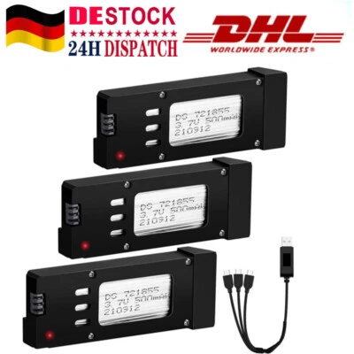 3 Stk 3,7V 500mAh Eachine E58 Akku Batterie für Eachine E58 Quadcopter Drohne DE - Bild 1 von 4