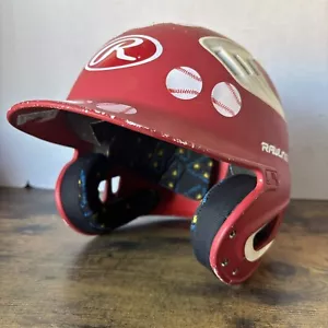 Rawlings R16J-R1 Flat Red & White Batting Helmet Youth 6 3/8 - 7 1/8 - Picture 1 of 14