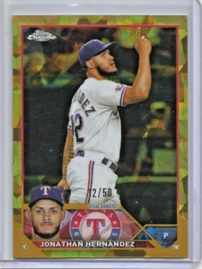 Jonathan Hernandez 2023 Topps Chrome Update Sapphire Gold Refractor #12/50 - Picture 1 of 1