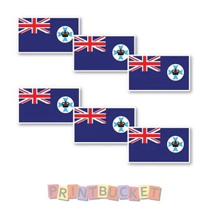 QLD Flag sticker 60mm 6 pack quality water/fade proof vinyl - Picture 1 of 1