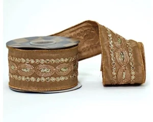 Katherine's Collection Embroidered Oval Pattern Ribbon 05-550121 NEW 2.5 x 5 - Picture 1 of 1