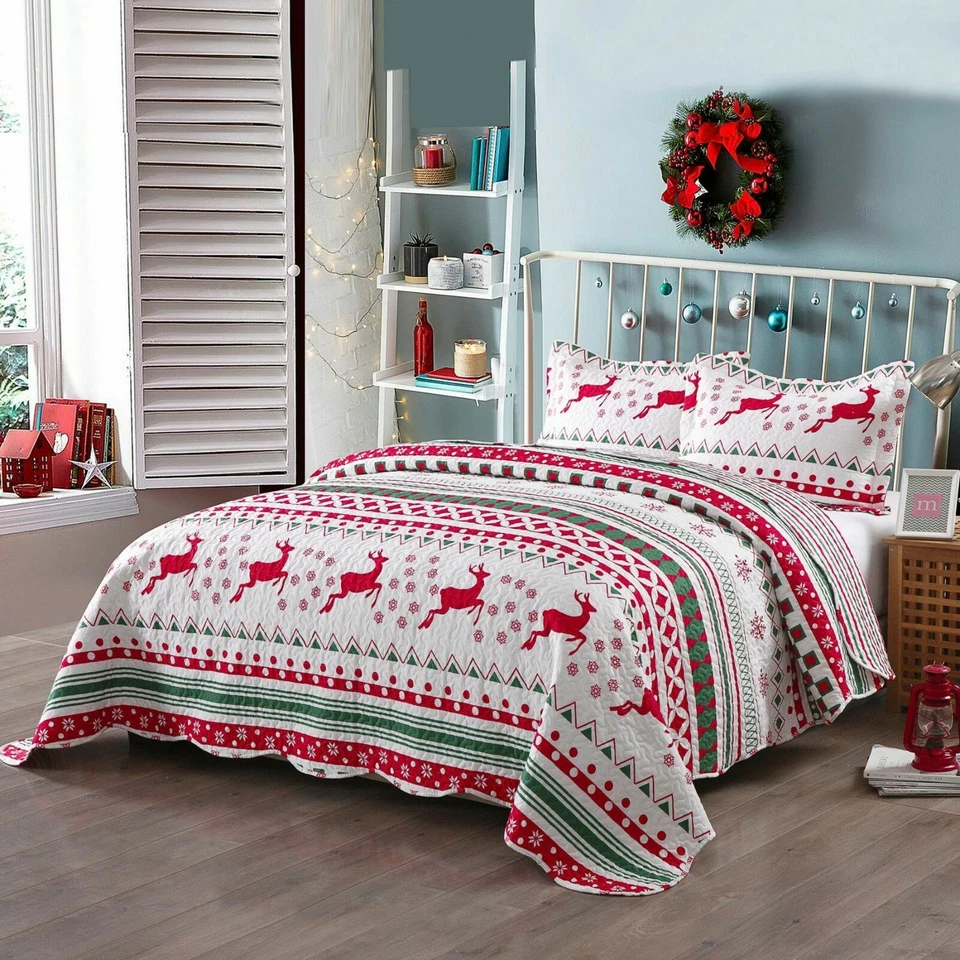 2 Pcs Kids Quilt Set Throw Blanket For Teens Boys Girls Bedding, Snow Flake Twin - Image 1 of 4