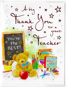 A Big Thank You To A Great Teacher You're The Best Greeting Card - Picture 1 of 3