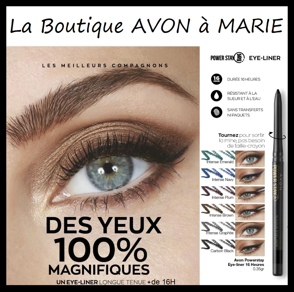 Eye Liner retractable POWER STAY AVON : ULTRA LONGUE Tenue 16H !!