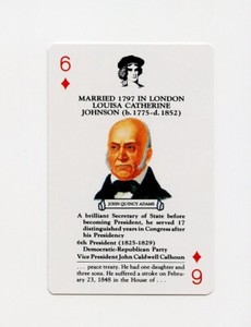 #TN27214 JOHN QUINCY ADAMS #6D President Info Trading Card
