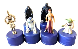 Pepsi Bottle Caps Figure Star Wars Set of 6 Leia Yoda R2D2 C3PO Darth Vader - Picture 1 of 18