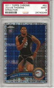 Topps 2011 cromo #92 Julius Thomas Xfractor PSA 9 - Imagen 1 de 2