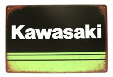 Kawasaki Motorcycles Tin Poster Sign Rustic Vintage Style Man Cave Garage