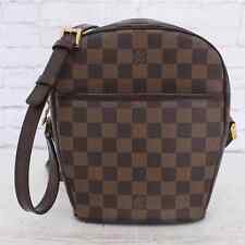Louis Vuitton Ipanema PM Damier Ebene Crossbody Purse Messenger LV Brown Bag Zip