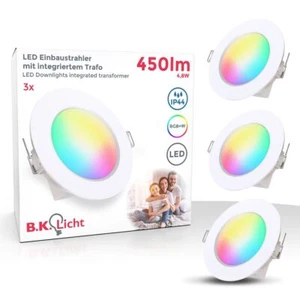LED Einbaustrahler RGBW Badezimmer Einbauspots dimmbar Fernbedienung IP44  - Bild 1 von 10