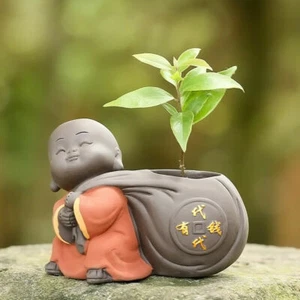 Small Vase Decoration Yixing Zisha Little Monk Tea Pet China Tea Play Creative - Picture 1 of 25