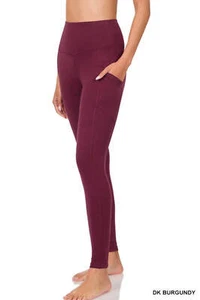 Zenana Better Cotton Wide Waistband Pocket Leggings - Picture 1 of 11