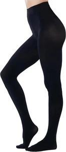 Women'S 80D Ultra Soft Opaque Tights, High Waist Solid Color Footed Pantyhose wi - Picture 1 of 7