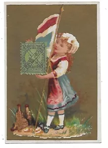 THE GREAT AMERICAN TEA COMPANY CARTA COMMERCIALE VITTORIANA RAGAZZA/TIMBRO/BANDIERA - Foto 1 di 2