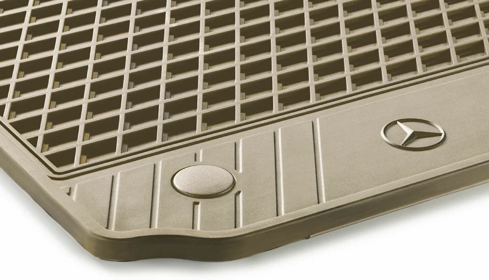 Genuine Mercedes W222 W217 S-Class Front All Weather Floor Mats Rubber Beige NEW - Image 1 of 1