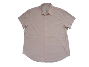 Armani Exchange A/X Mens Shirt XL Pale Peach Pink Short Sleeves Casual Loose Fit - Picture 1 of 3