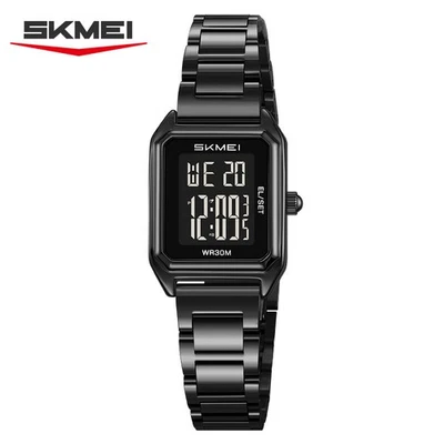 Diamond Steel Strap Waterproof Fashion Women's Skmei 2493 Digital Student Watch - Image 1 of 4