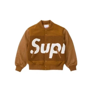 SUPREME Big Logo Chenille Varsity Jacket "Mustard" Men's size Medium - Picture 1 of 4