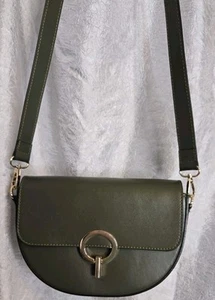 Borse In Pelle Green Genuine Italian Leather Crossbody Purse Made in Italy Gold - Picture 1 of 16
