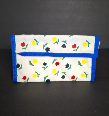 Bolso organizador de cupones vintage blanco floral Carol Wright con divisores clutch Foto 1 de 4