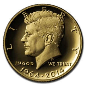 2014-W 3/4 oz Gold Kennedy Half Dollar Commem Proof (Capsule) - Picture 1 of 2