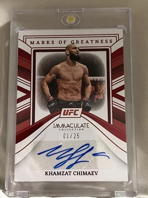 2023 Panini Immaculate Collection UFC Khamzat Chimaev 01/25 Auto - Image 1 of 2