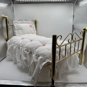 Vintage 90er American Girl Puppe 18" Samantha Messing Bett Matratze Kissen Decke LESEN - Bild 1 von 19