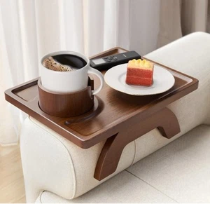 Braccioli-Sedia Caddy Trey in legno di teak con porta tazze - Foto 1 di 6