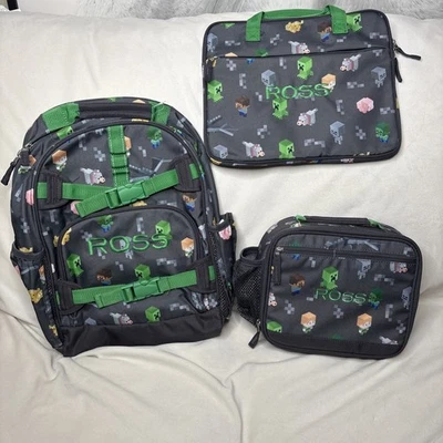 Pottery Barn Mackenzie Minecraft Large Backpack, Lunchbox, Homework Holder “Ross — 第 1/4 张图片