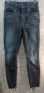 Mother Jeans Women's 24 Blue Night Owl HW Looker Ankle Fray Stretch Denim USA - Picture 1 of 12