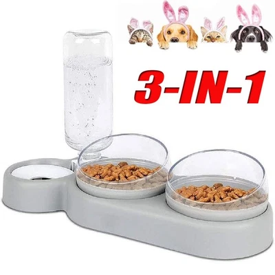 Fressnapf Haustier Futternapf Katzennapf schräge Futterstation mit Trinkbrunnen - Bild 1 von 4