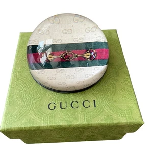 GUCCI Logo Paperweight with Web & Horse Bit In Original Box NEW - Picture 1 of 11