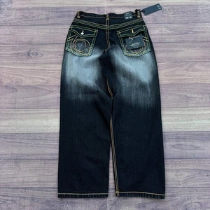 Jeans holgados de hip hop vintage años 90 Y2K patín costuras gruesas polo sur como 34x32 - Imagen 1 de 12