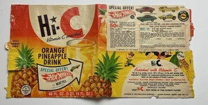 Vintage 1969 HI-C Drink Label w Hot Wheels Redline Offer - Picture 1 of 5